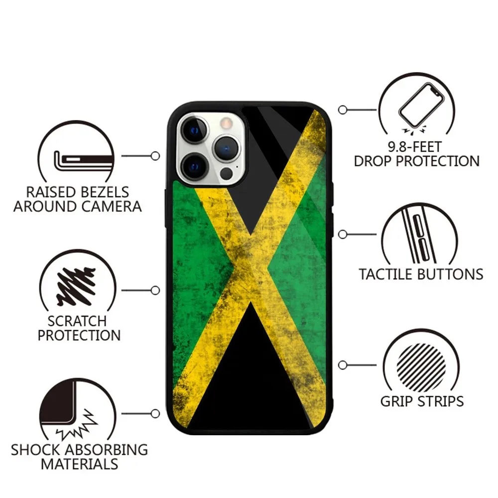 Jamaican Flag  Phone Case Strong Magnetic For IPhone 16,15,14,13,Pro,Max,Plus,11,12,Mini For Magsafe Wireless Charging