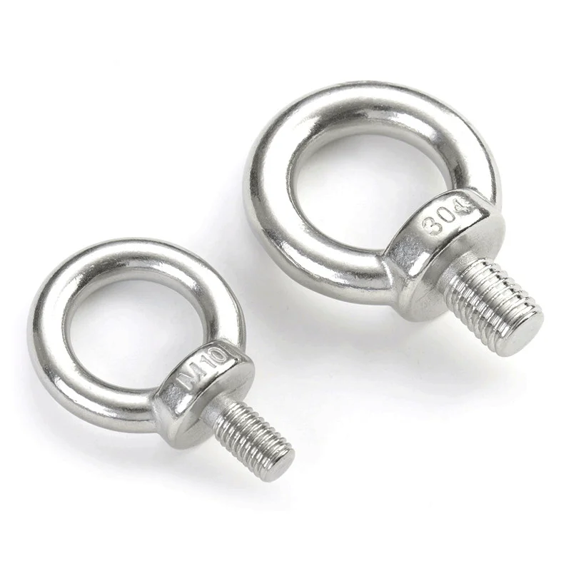 5/1pcs M3 M4 M5 M6 M8 M10 M12 DIN580 Eye Bolt 304Stainless Steel Marine Lifting Eye Screws Ring Loop Hole for Cable Rope Eyebolt