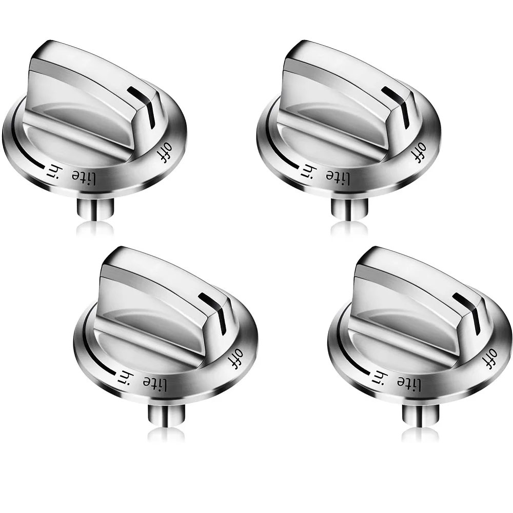 4Pack 5304525746 Gas Stove Knobs for Fridgidaire FFGC3026SS FFGC3626SS etc, Burner Range Control Knob 5304504839 4960519