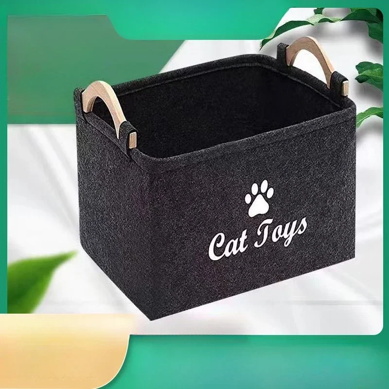 Dog Toys Felt Storage Box Snacks Sundries Dirty Clothes Storage Bag Basket