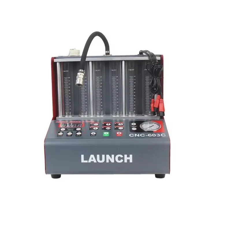 For Launch CNC-603C CNC603C Ultrasonic Fuel Injector Tester & Cleaner 6 Cylinders English Panel For Gasonline Car