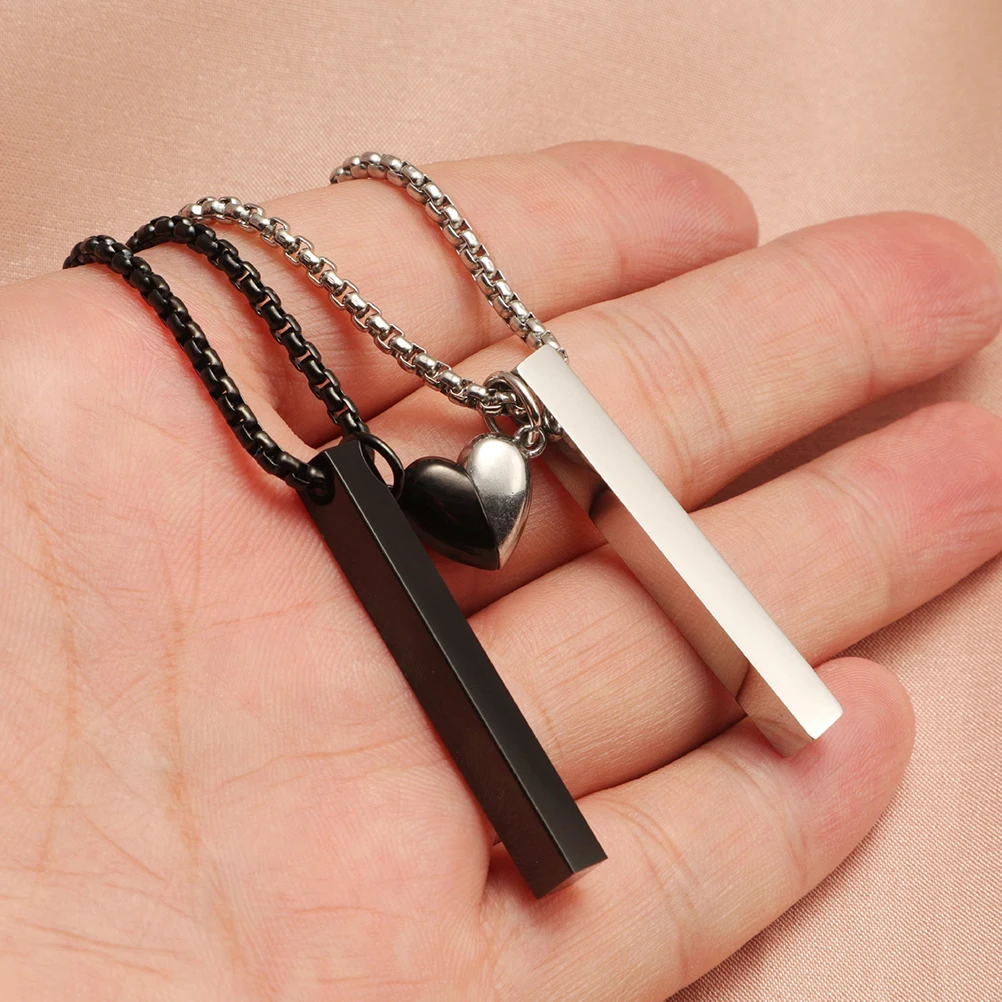 

Stainless Steel Couple Necklace For Him Her Heart Lovers Matching Necklaces Valentine'S Day Gift Chic Fashion Pendant Chain