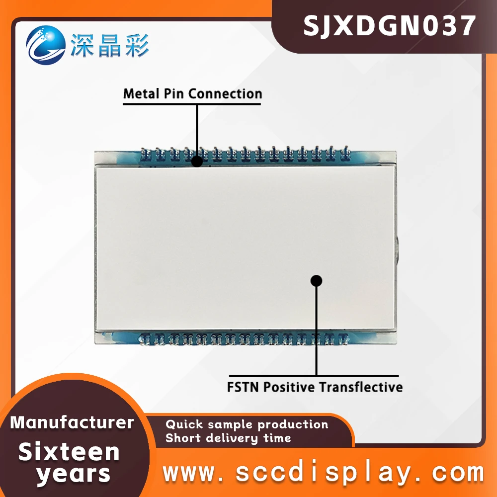 Hoge kostenprestaties op maat gemaakt segmentcodetype statisch LCD-scherm SJXDGN037 FSTN digitaal display met laag energieverbruik
