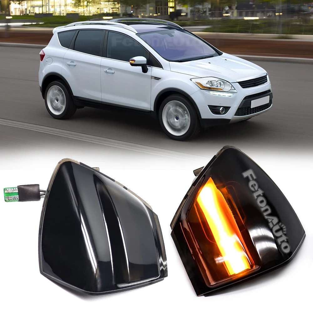 For Ford S-MAX 2007-2014 Kuga C394 08-12 C-MAX 11-19 LED Dynamic Turn Signals Side Marker Lights Sequential Turn Indicators