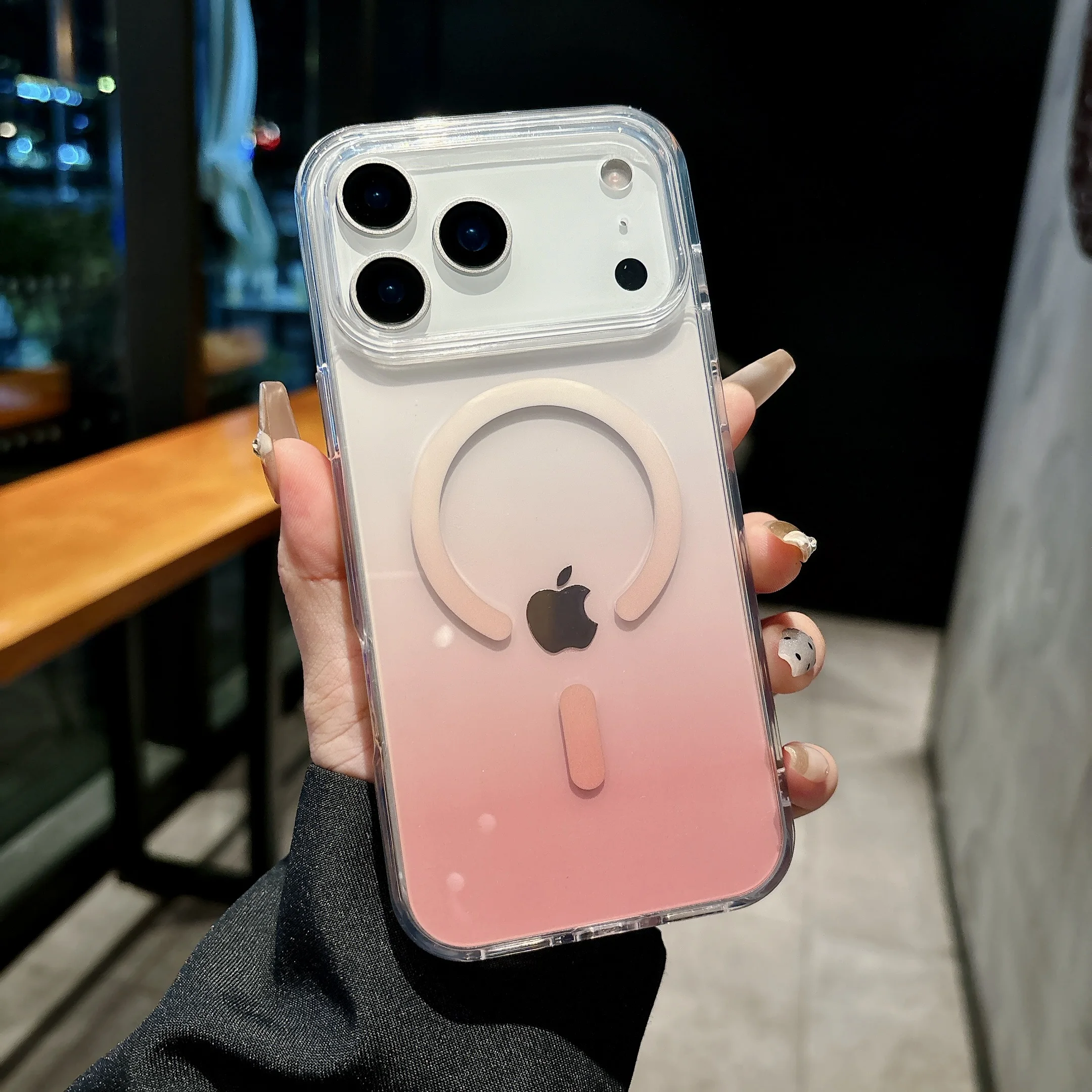 

Fashion Transparent Gradient Magnetic Phone Case Suitable for IPhone 17 16 15 14 13 12 ProMax Anti Drop Protective Case