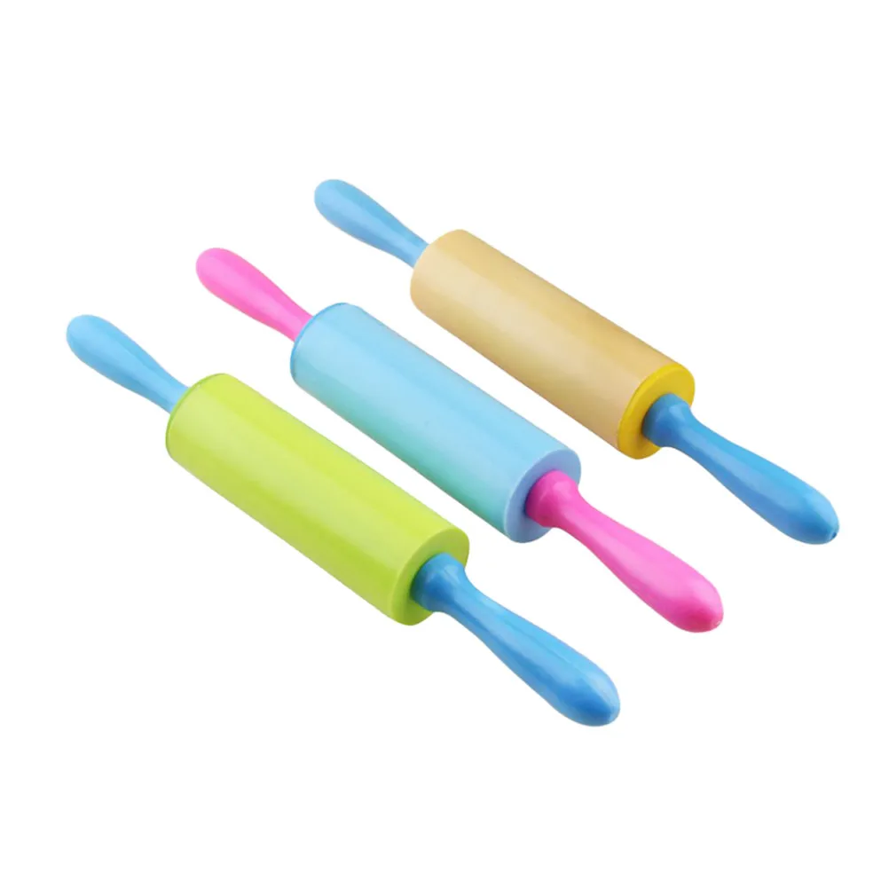 3Pcs Handmade Clay Stick DIY Ultra Light Rolling Pin Creative Dough Tools Kit Easy Grip Molding Stamps for Kids Classroom Fun