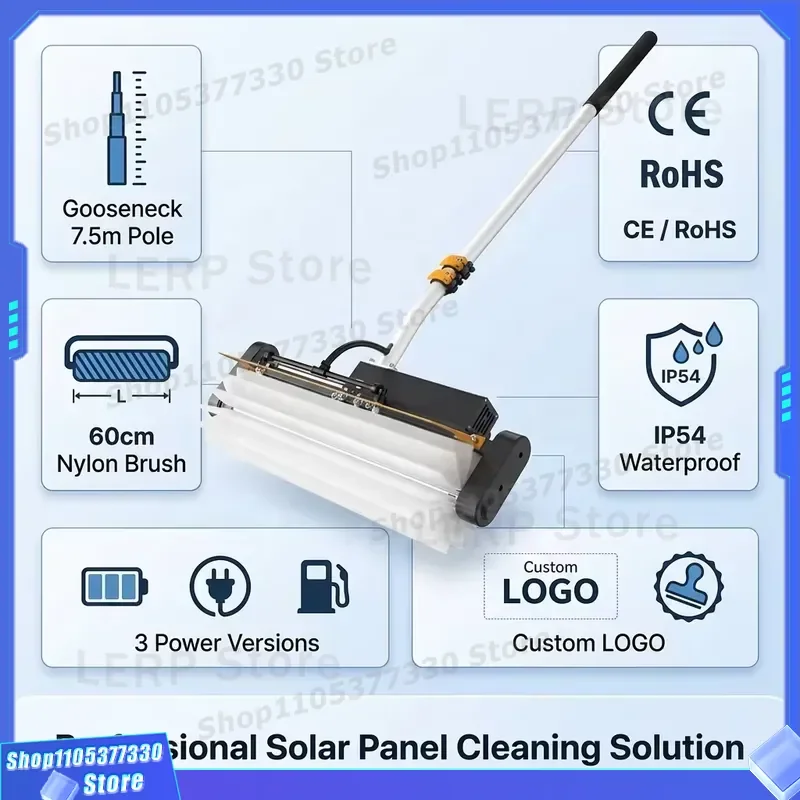 Telescopic Solar Panel Cleaning Robot 8.5M Rotating Brush Easy Operation CE Certified Efficient Maintenance Tool for Home Use 6