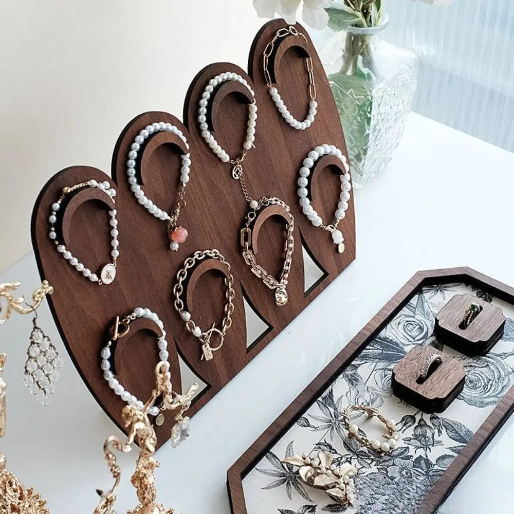 المحمولة الخشب سوار صينية اليد الإسورة حقيبة للتخزين قلادة عرض موقف المنظم الحلي سوار رف شاشة النساء