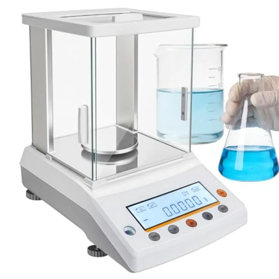 

Lab Digital Analytical Balance 0.0001g/220g, Stainless Steel, White, High-Precision 0.1mg Accuracy for Pharmacy, Lab, Jewelry S