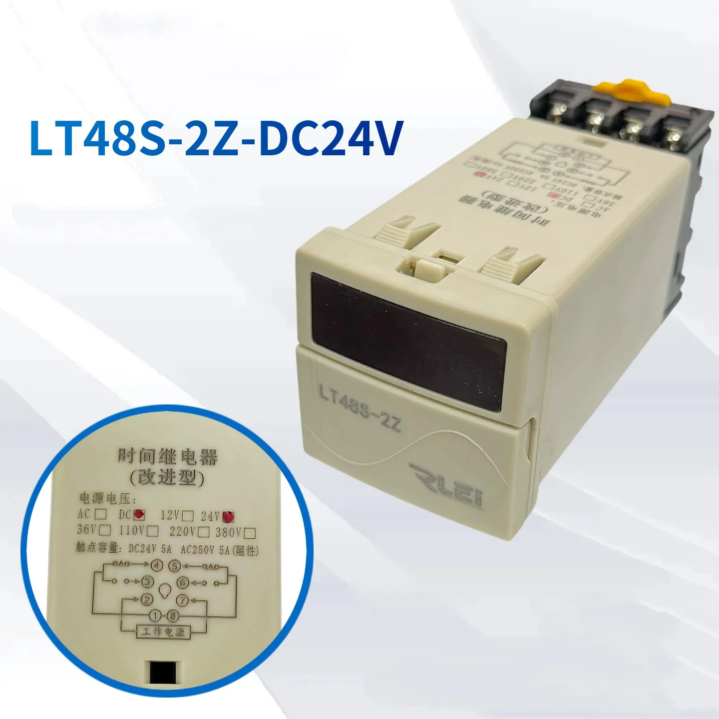 Digital Time Relay LT48S-2Z LT48S-S DC24V AC220V 5A Delay Timer Relay with Socket Industrial Time Delay Relay