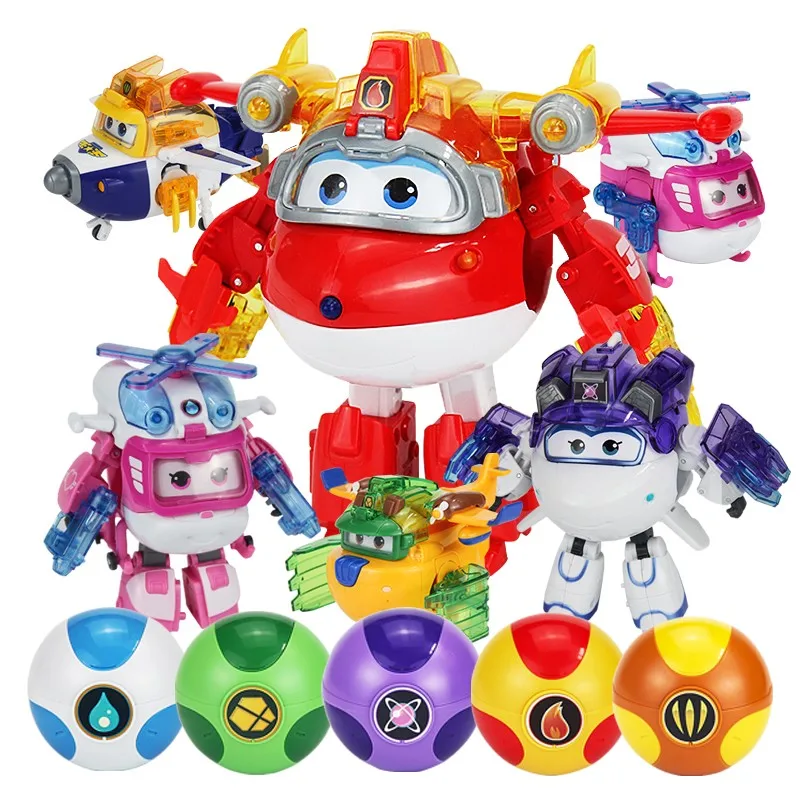 Super Wings Jett juguetes transformadores, bola energética y protector de deseos, Paulie Dizzy Mira Set Wish Protector Series regalo preescolar