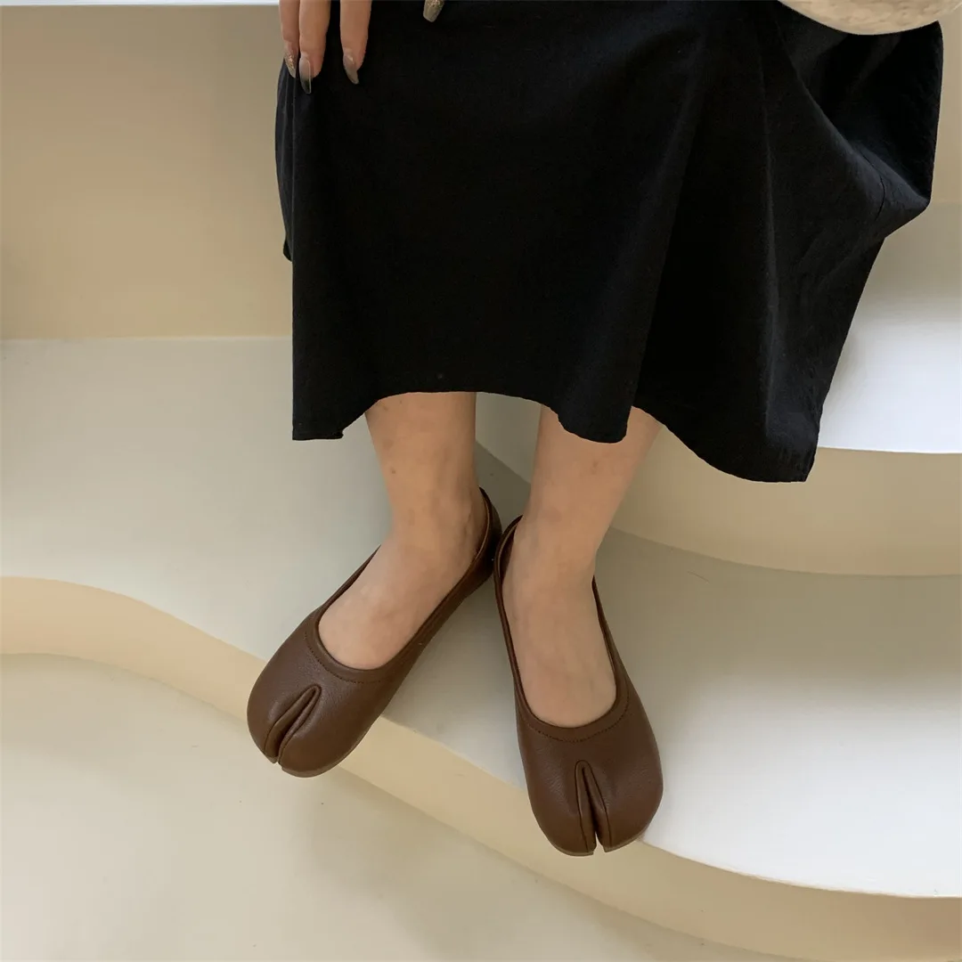 Bailamos Brand New Split Toe Flats Ballet Shoes Woman Slip On Loafers Soft Bottom Moccasins Tabi Ninja Women Casual Shoes Mujer