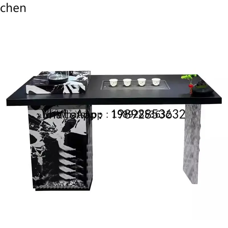 

X4 light luxury rock slab tea table minimalist home balcony tea table and chair combination home accessories