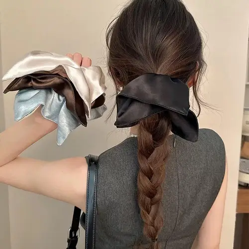 Coleteros cuadrados de seda satinada coreanos, bandas elegantes para el cabello de Color sólido, coleteros para mujeres y niñas, lazos para el cabello franceses, accesorios para el cabello