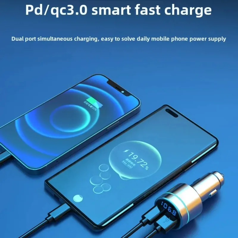 AZ-Car Transmitter BC61 Car Bluetooth MP3 Player Zinc Alloy Case Fast Charge FM Transmitter - view 3