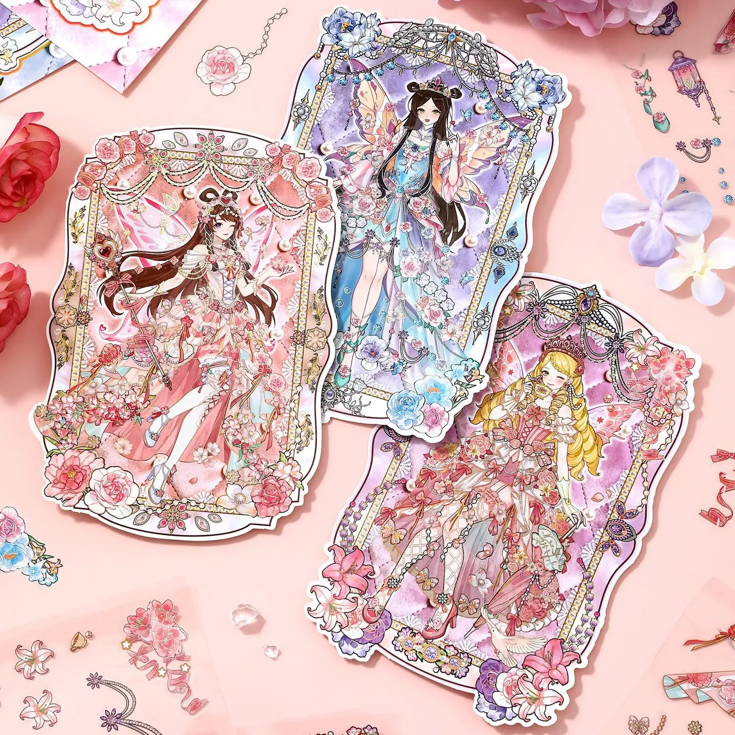 Kawaii Dreamy Wonderland 3D Dreamy Girl  change clothes Sticker  DIY Pocket Cabin Scene festival gift