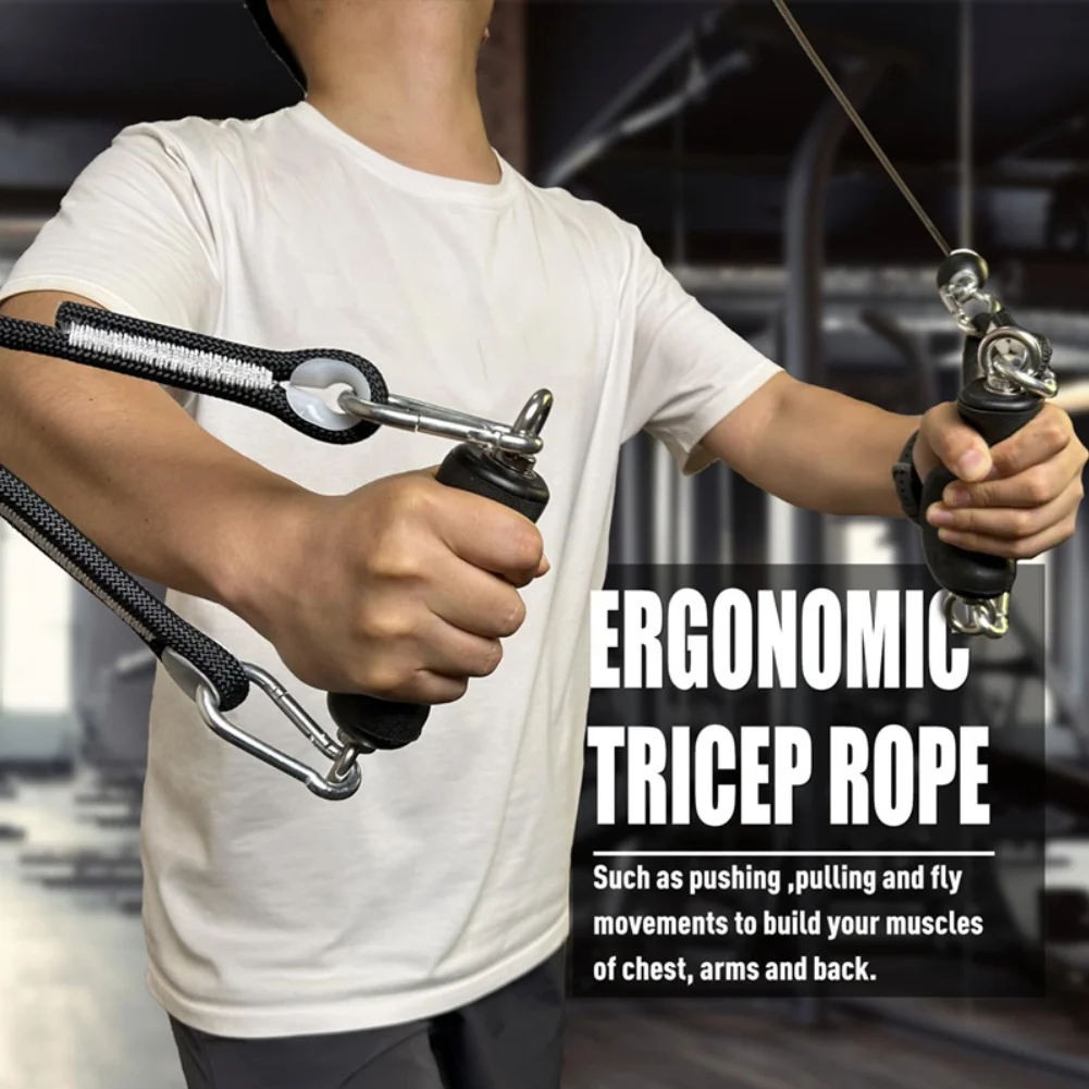 Short Dual Ring Handles Pair for Fitness Equipment Integration Featuring TPE Coating and Structural Support for Up to 300kg Load