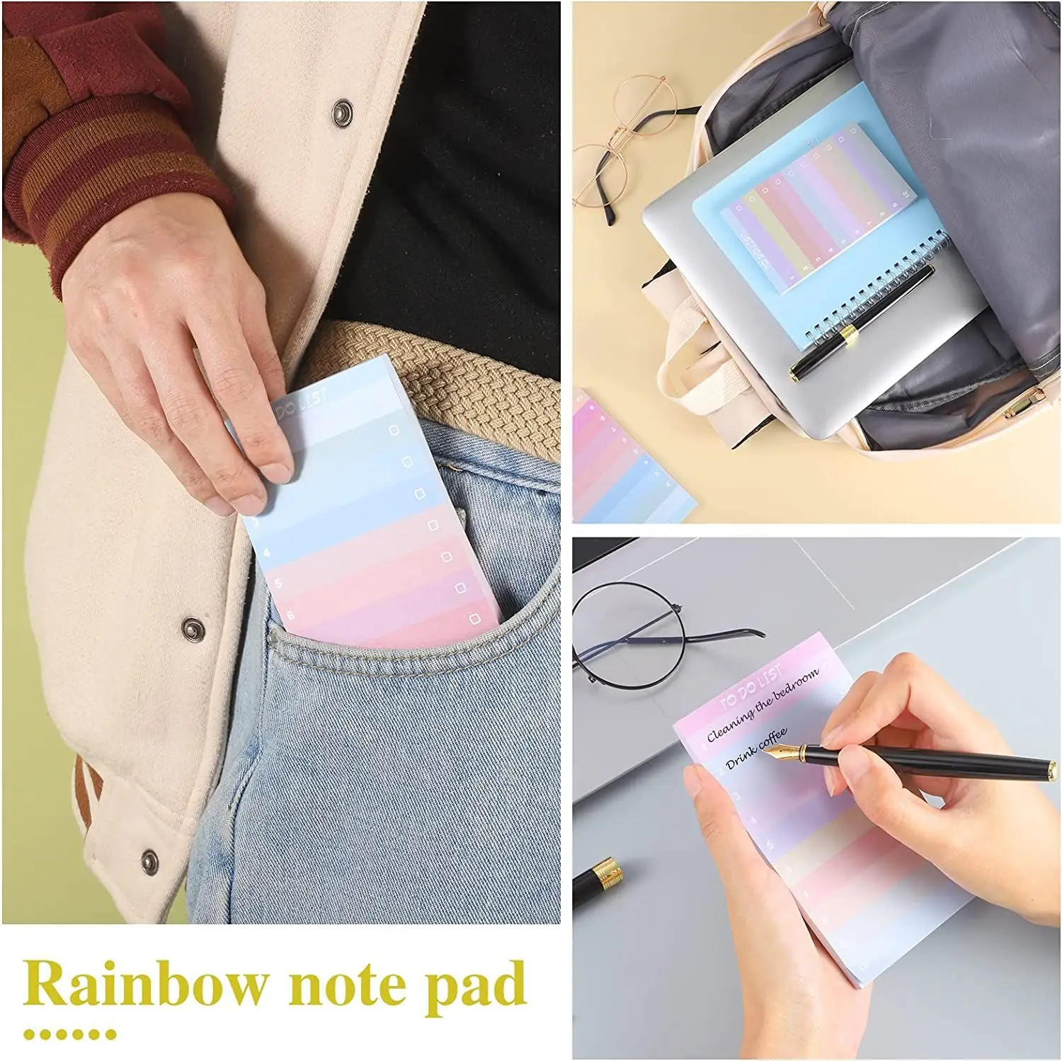 100 Sheets to Do List Notes Planner Notepad Colorful Small Planning Notes Memo Pad Daily Checklist Notebook Block to Do Note Pad