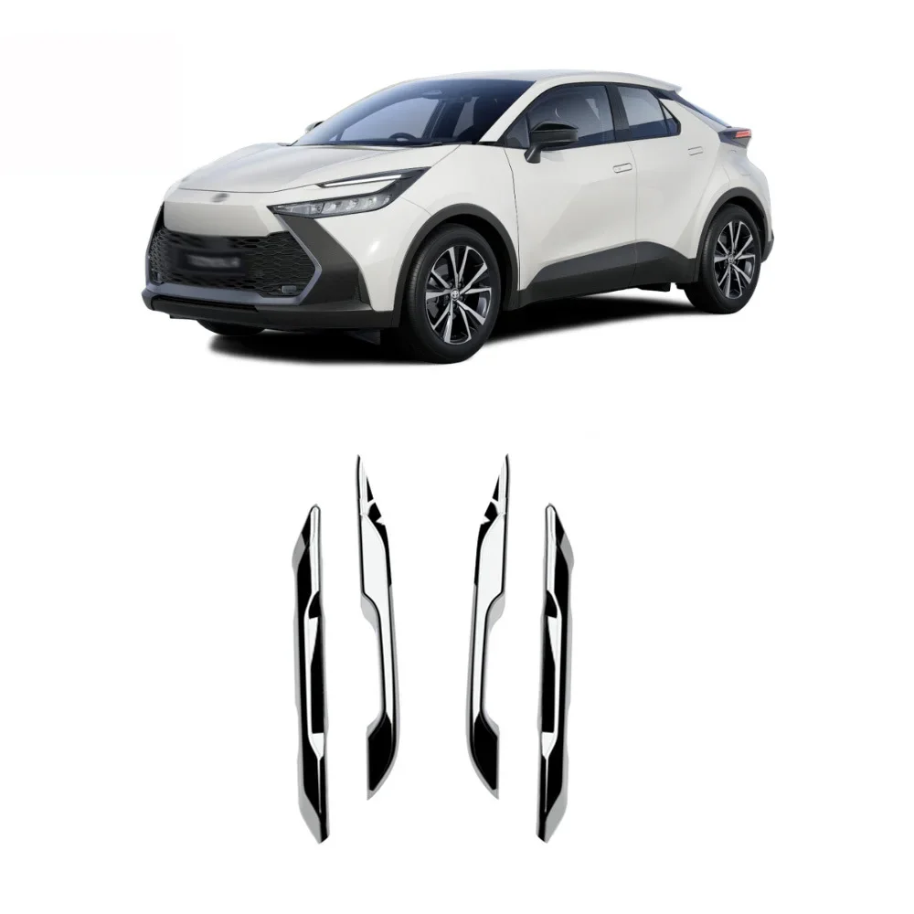 For Toyota CHR C-HR 2024 2025 ABS Chrome Front Fog Lamp Eyebrow Decoration Front Light Protective Cover Eyebrow Trim Car Styling