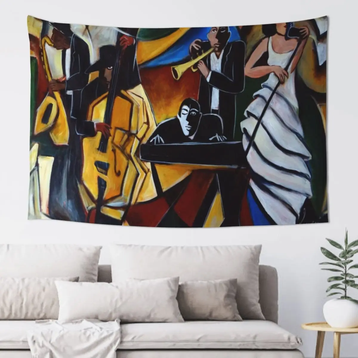 

The Jazz Group Tapestry Bedroom Decor Aesthetic Wall Hanging Wall Decor Aesthetics For Room Tapestry