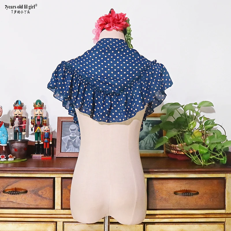 7Yearsoldlilgirl ชุดเต้นรำ Flamenco Boutique พิมพ์ Polka Dot ผ้าพันคอ BK421