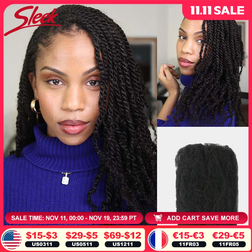 

Sleek Peruvian Tight Afro Kinky Bulk Hair 100% Human Hair For Dreadlocks Twist Braid Hair Extension Lightweight Natrual Color
