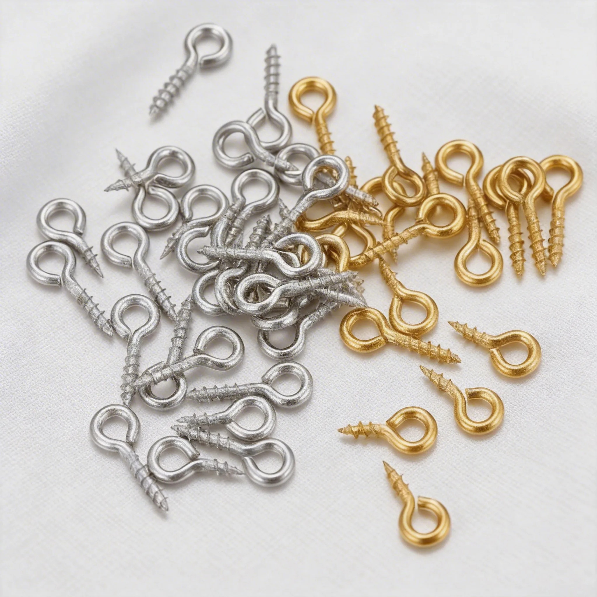 100-200pcs/lot Stainless Steel Eyepin Keychain Hook Eye Pins Mini Screw Pendants DIY Threaded Pin Fitting DIY Jewelry Bracelet