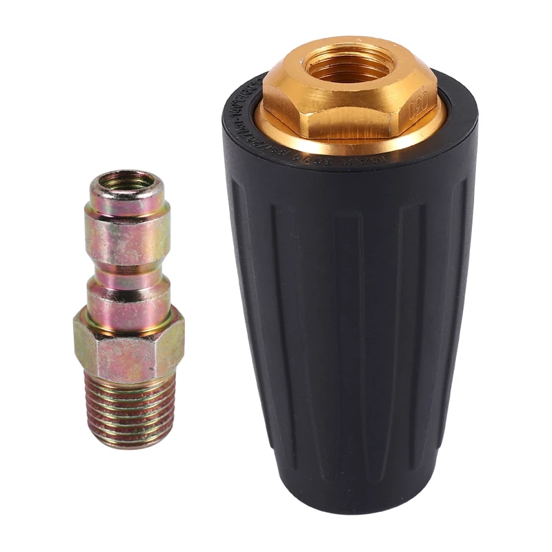 

Universal Pressure Washer Turbo Nozzle For High Pressure Outlet Fitting Rotary 3.0 Orifice 1/4 Inch Quick-Connect Plug Spray Fla