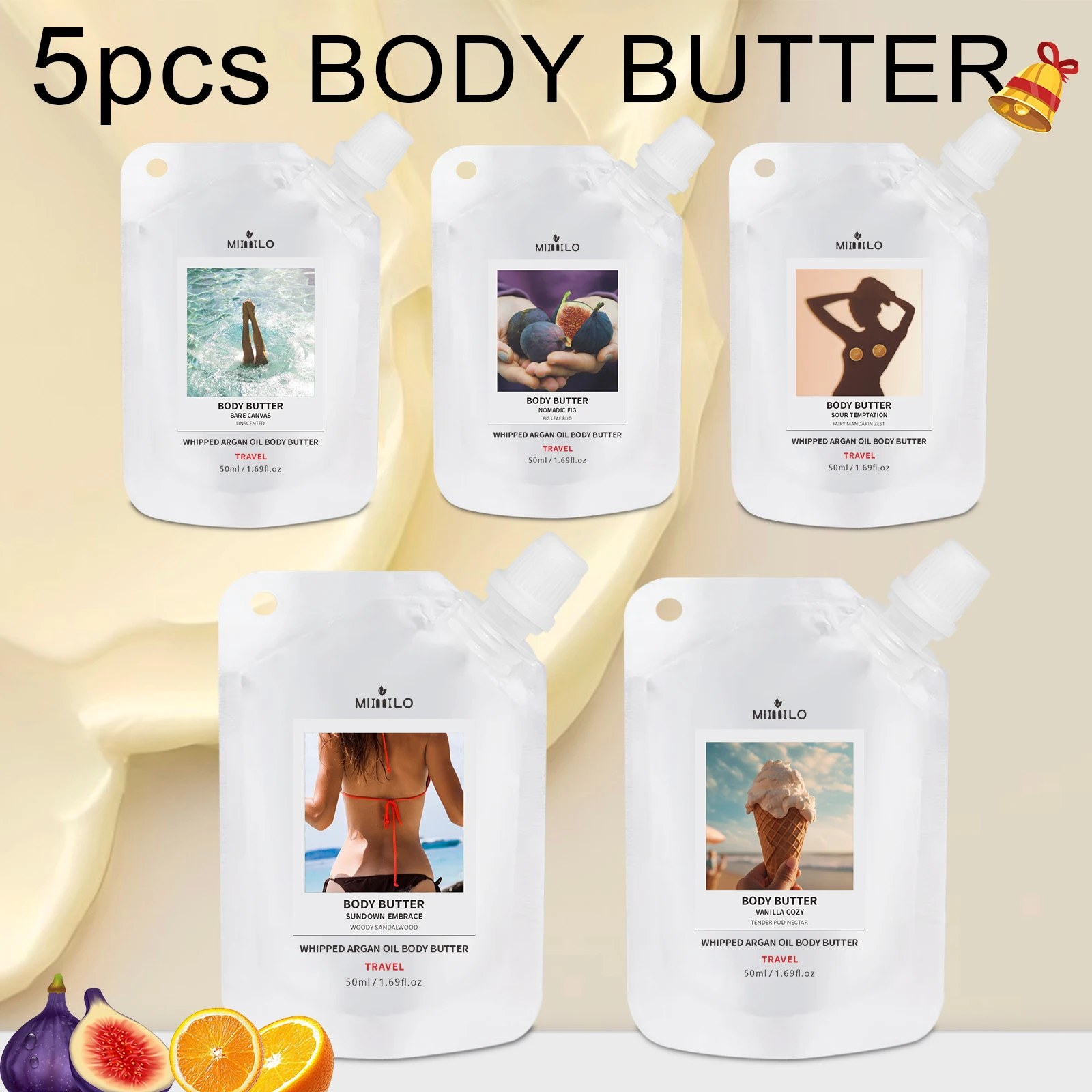 Sheabutter-Körperbutter (Arganöl), Körperlotion, Feuchtigkeitscreme, Vitamin E/Jojobaöl, Körperlotion, revitalisierendes Set