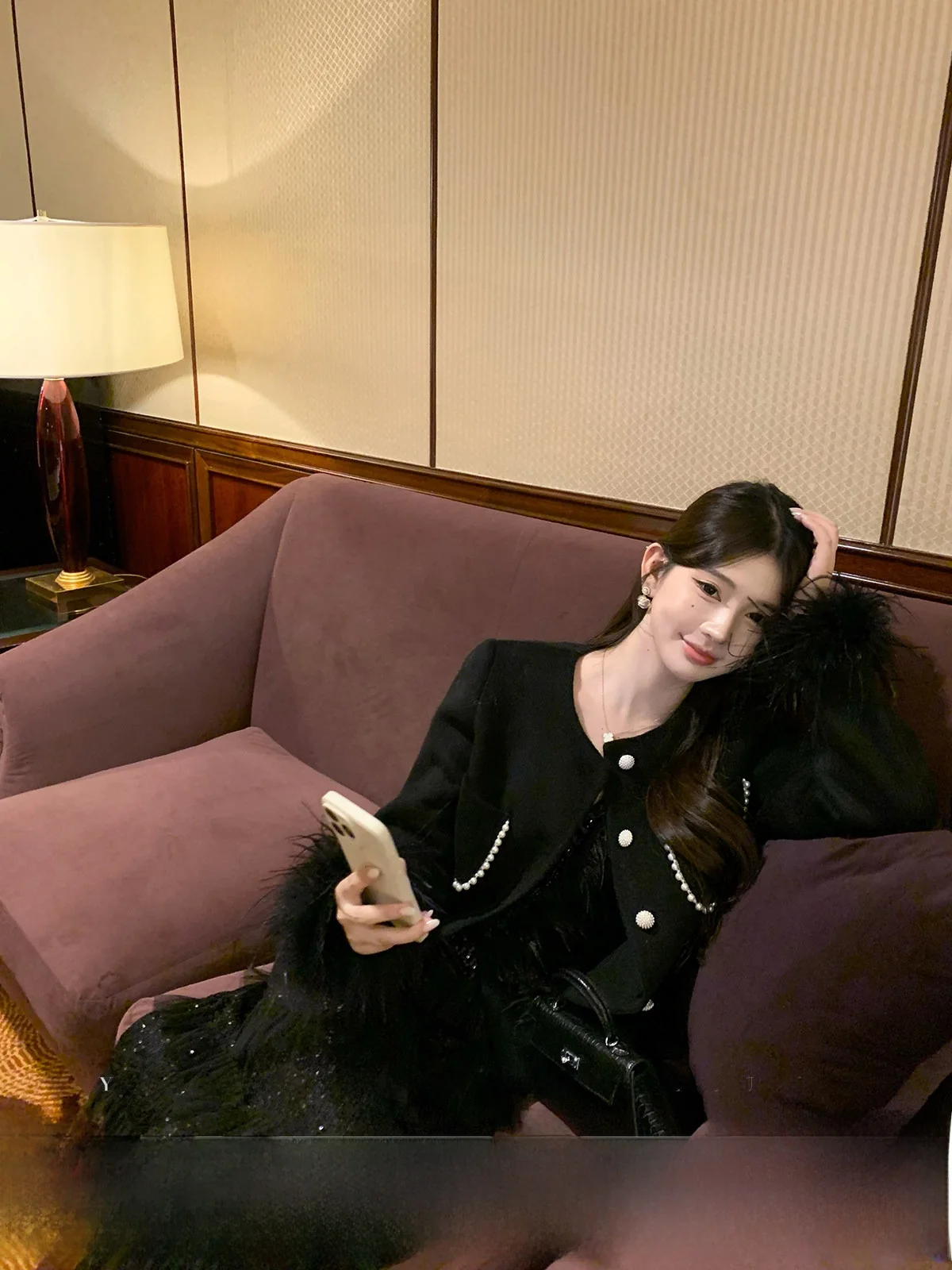 

YOLI Zhang Yuli Millionaire Sle Bla Шерстяное пальто для женщин, зимнее, роскошное, универсальное, короткое, премиум-класса