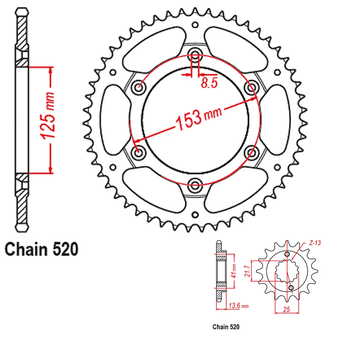 OZOEMPT（520-14T/48T）Motorcycle Front And Rear Sprockets For Hon / da XR650 R-Y,1,2,3,4.5,6,7 2000-2007 2001 2002 2003 2004 2005