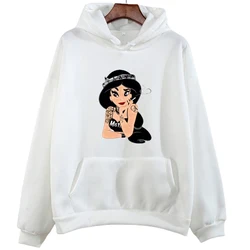 Hoodies for Women Fashion Punk Princess Graphic Printed Sweatshirt Streetwear O-Neck Clothes Kawaii Disney Feamle Pullover Tops