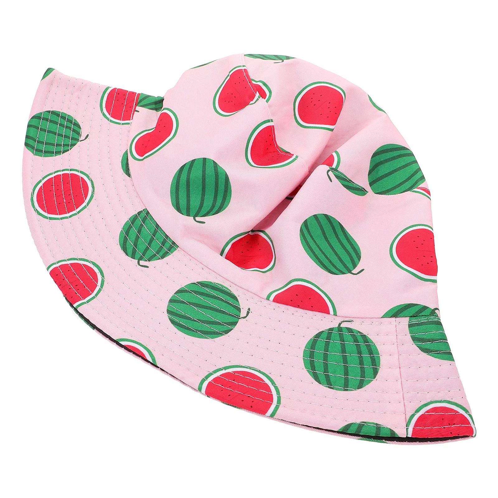 

Watermelon Strawberry Print Bucket Hat Ladies Sun Protection Outdoor Fishing Hiking Beach Vacation Stylish Decorative Hat For