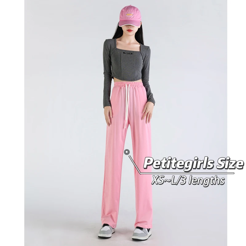 

145 Short casual sports pants women's high waist straight leg wide leg mop xs show high eight wear with spring and autumn