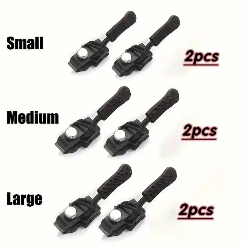 

Set of 6 Universal Black Zipper Replacements, Detachable And Sturdy, Simple to Install Without The Need for Sewing.