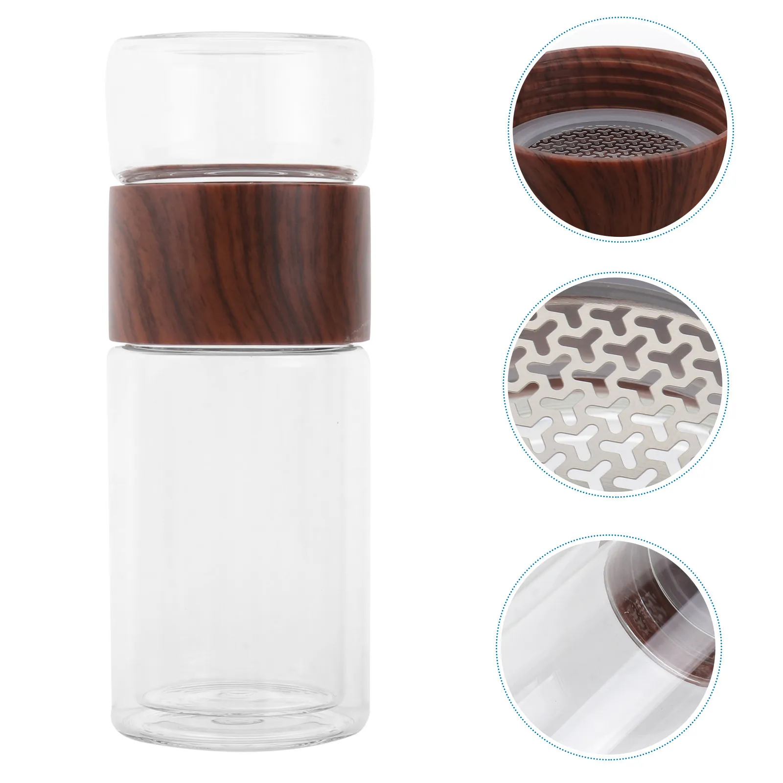 1Pcs 300Ml Tea Infuser Glass Cup Double Wall Heat Resistant Portable Tea Water Bottle for Loose Leaf Herbal Fruit Cold Brew