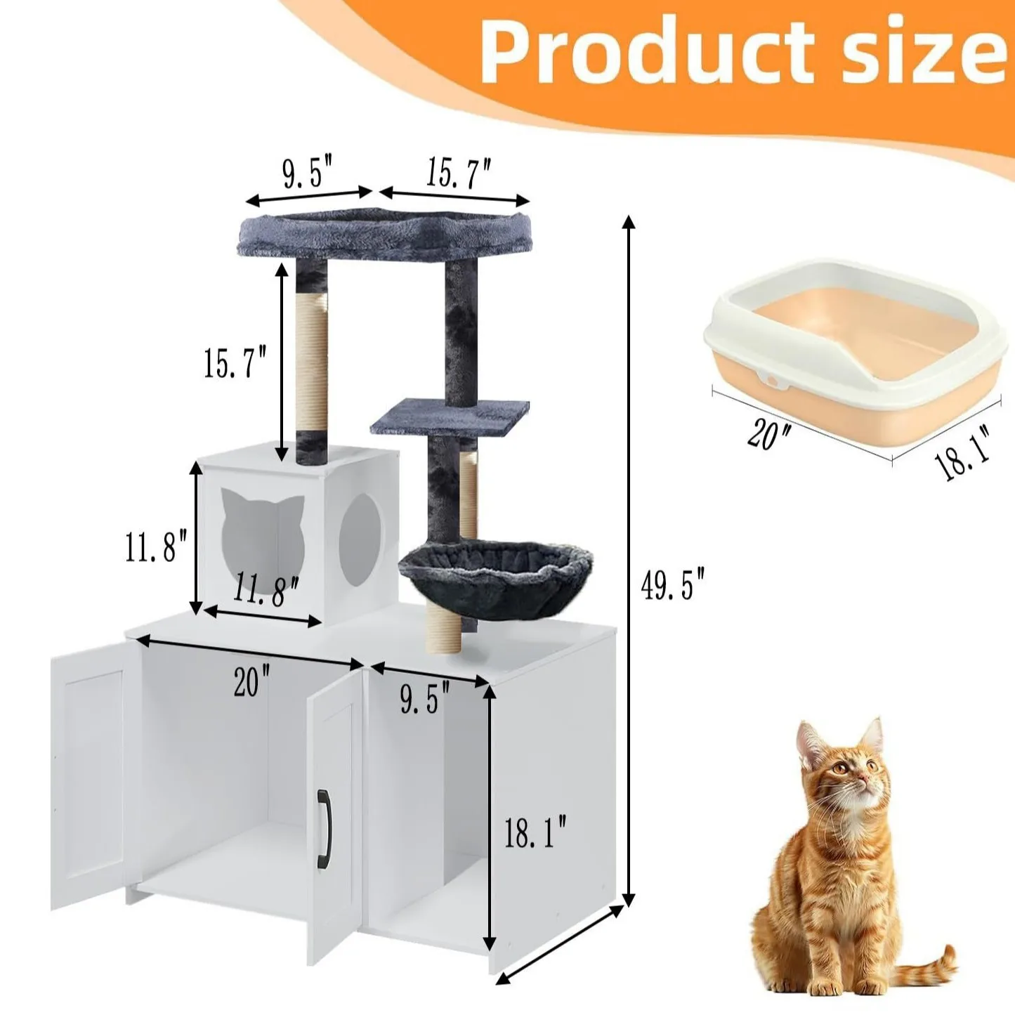Small apartment pet furniture hidden cat house with cat climbing frame storage cabinet indoor breathable cat litter cabinet