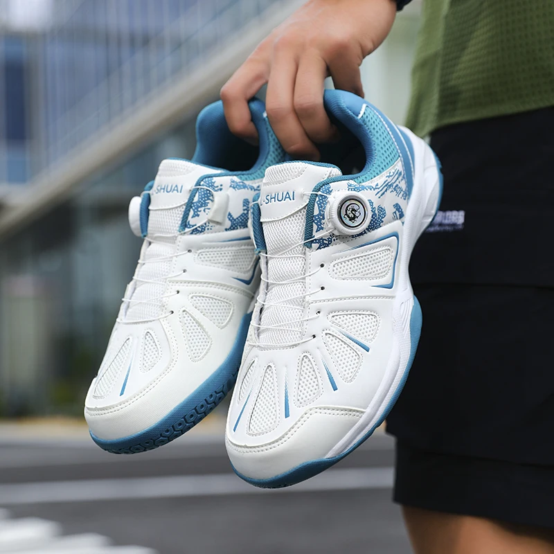 

Новая тенденция, спортивная обувь унисекс для дома, легкая обувь для бадминтона для пар, обувь для настольного тенниса с вращающейся пряжкой для мужчин и женщин