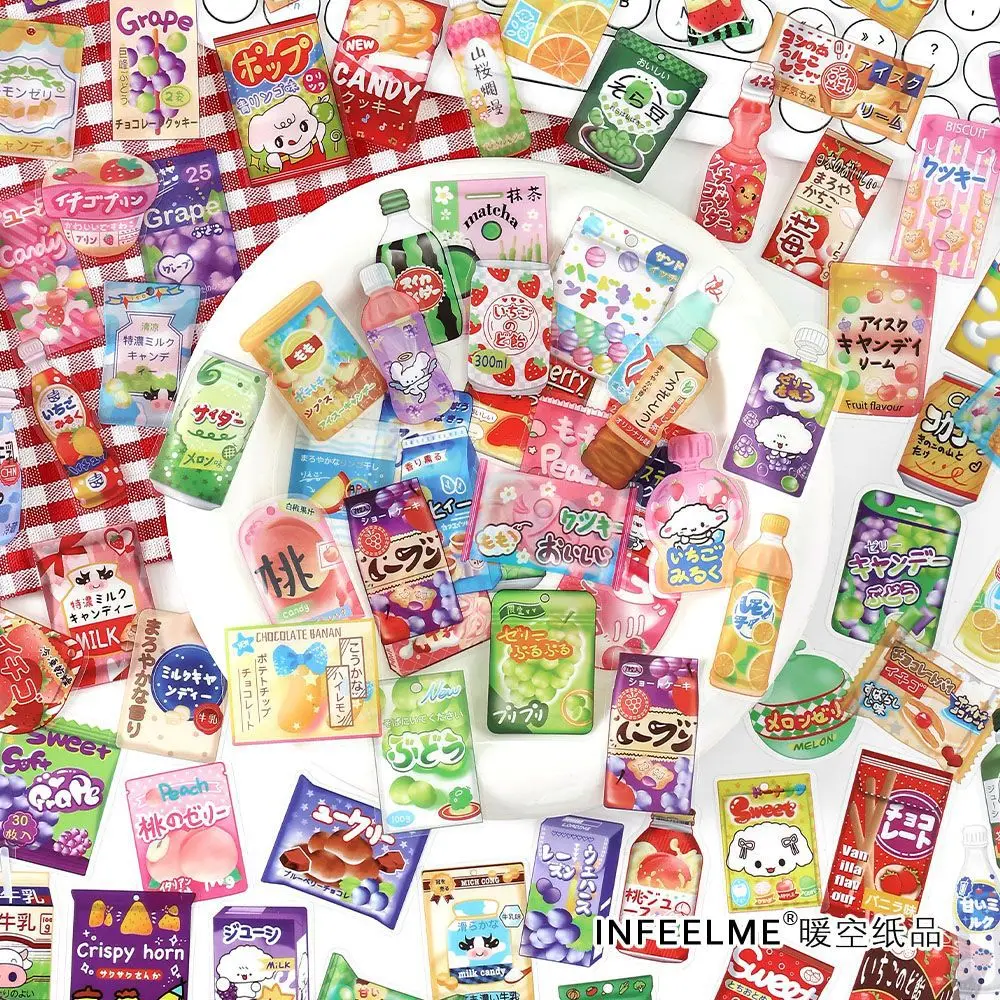 40pcs Late night snack house series PET sticker pack fresh gourmet dessert diy decorative stickers