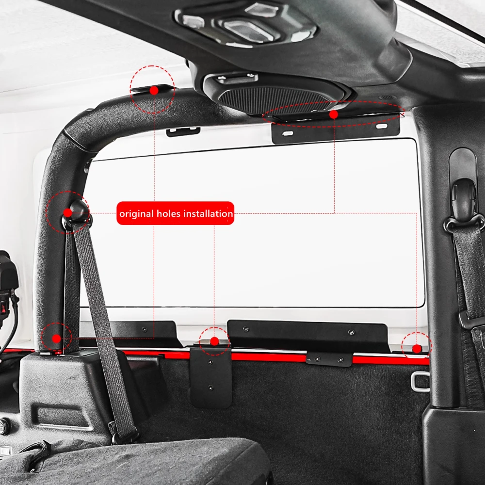 Rear Roof Shelf & Side Window Modular Storage Panels Fit for Jeep Wrangler JL 2dr Hardtop 2018-2023