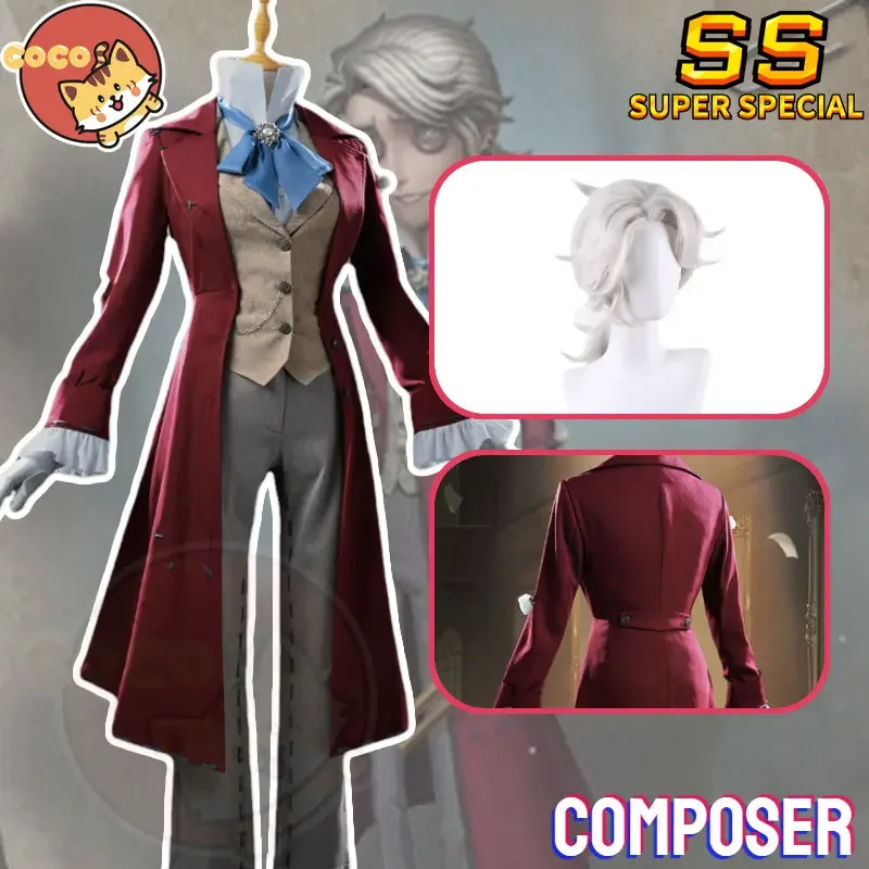 CoCos-SS Game Identity V Composer Cosplay Costume Composer Survivor Game Suit Gorgeous Uniform Cosplay Suit abd Wig