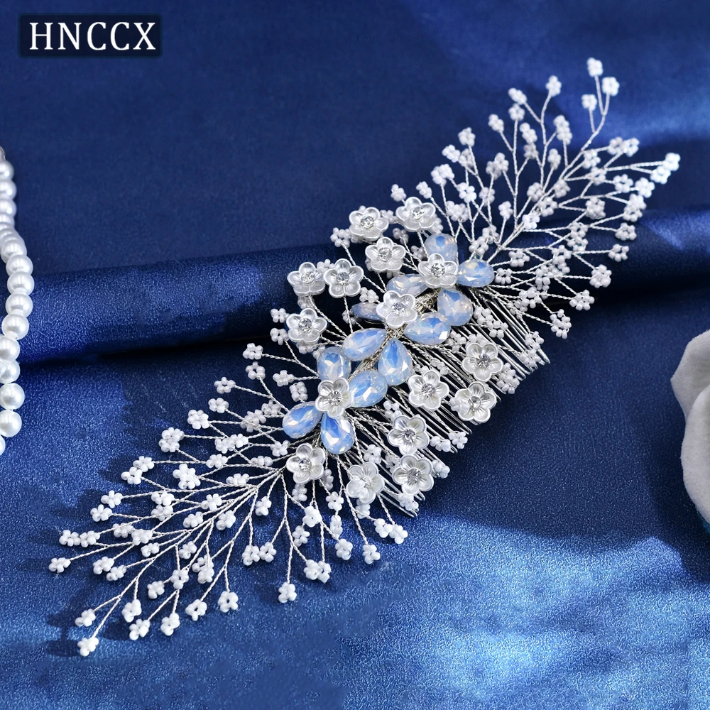 HNCCX Wedding Beaded Hair Comb Bridal Hair Accessories  Elegant Shell Flower Side Hair Comb for Women Girl Headwear CP279