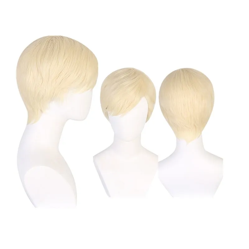 Ken Cosplay Wig Adult Men Heat Resistant Synthetic Hair Carnival Halloween Costume Accessories Party Props