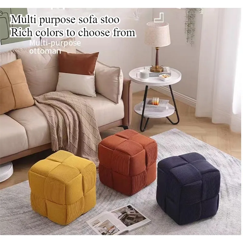 Kleiner Hocker für den Haushalt, Teemaschine, kleiner quadratischer Hocker, separater Sofahocker, Fußpedal-Sitzhocker, Schuhwechselhocker, Massivholz
