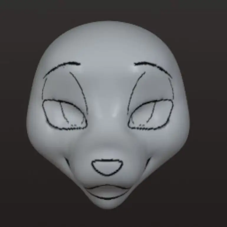 American Style Medium Long Kiss Handsome Fox Animal Suit Skull PETG Material 3DPrinting Fury DIY Semi-finished Anime Accessories
