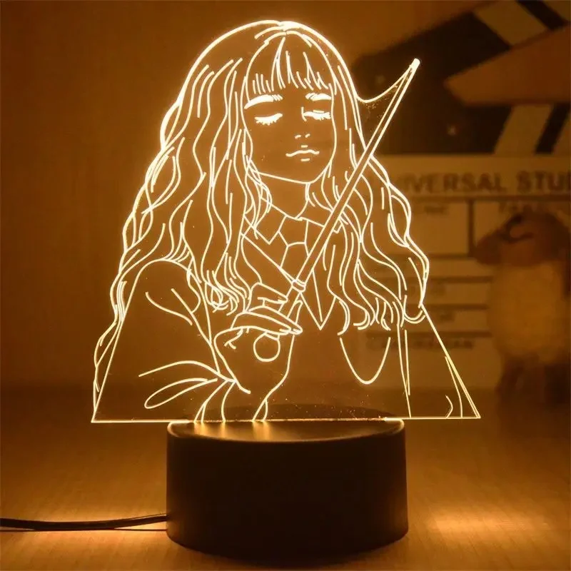 Anime Harrys Pottered 3D Acrylic Night Lamp LED Table Light Bedroom Decor Cool Kids Present view 3