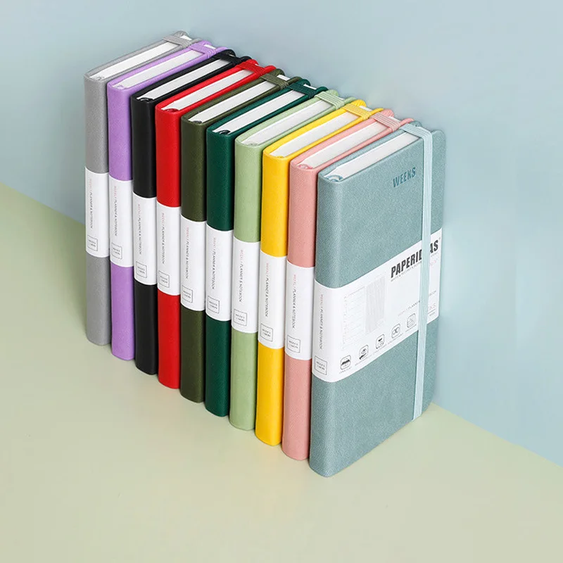 غطاء صلب للجيب مخطط يومي أسبوعي 100 جرام لكل متر مربع مجلة ورق سميكة خالية من الأحماض 176 صفحة خطة شهرية دفتر تتبع عادات