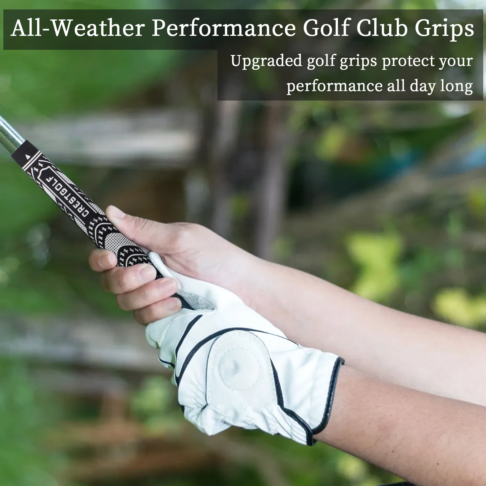 Crestgolf 10pcs / Pack Rubber Golf Club Grips Midsize Grips Iron Club 60R Carbon Yarn Anti-skid Golf Wood Grips