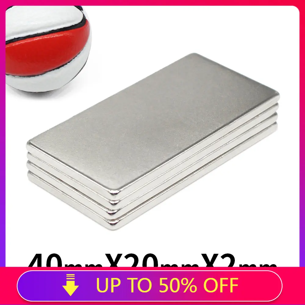 

2/5/10/15/20/50PCS 40x20x2mm Block Strong Powerful Magnets Long Rectangular Permanent Neodymium Magnet Sheet 40x20x2 40*20*2 mm