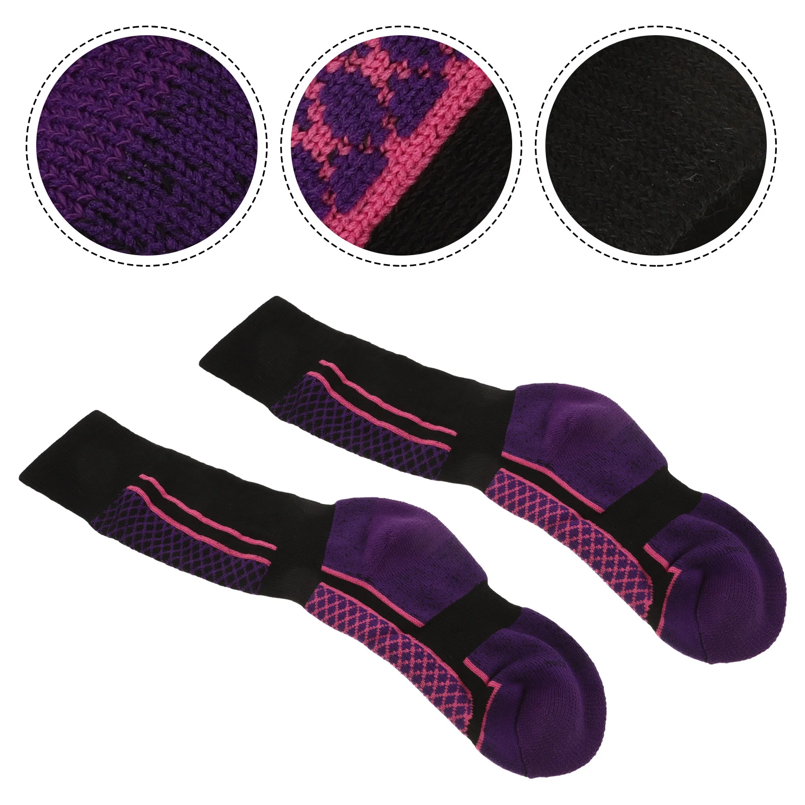 

1Pair Equestrian Socks High Tube Design Thick Cushion Bottom Breathable Protective Socks for Outdoor Sports
